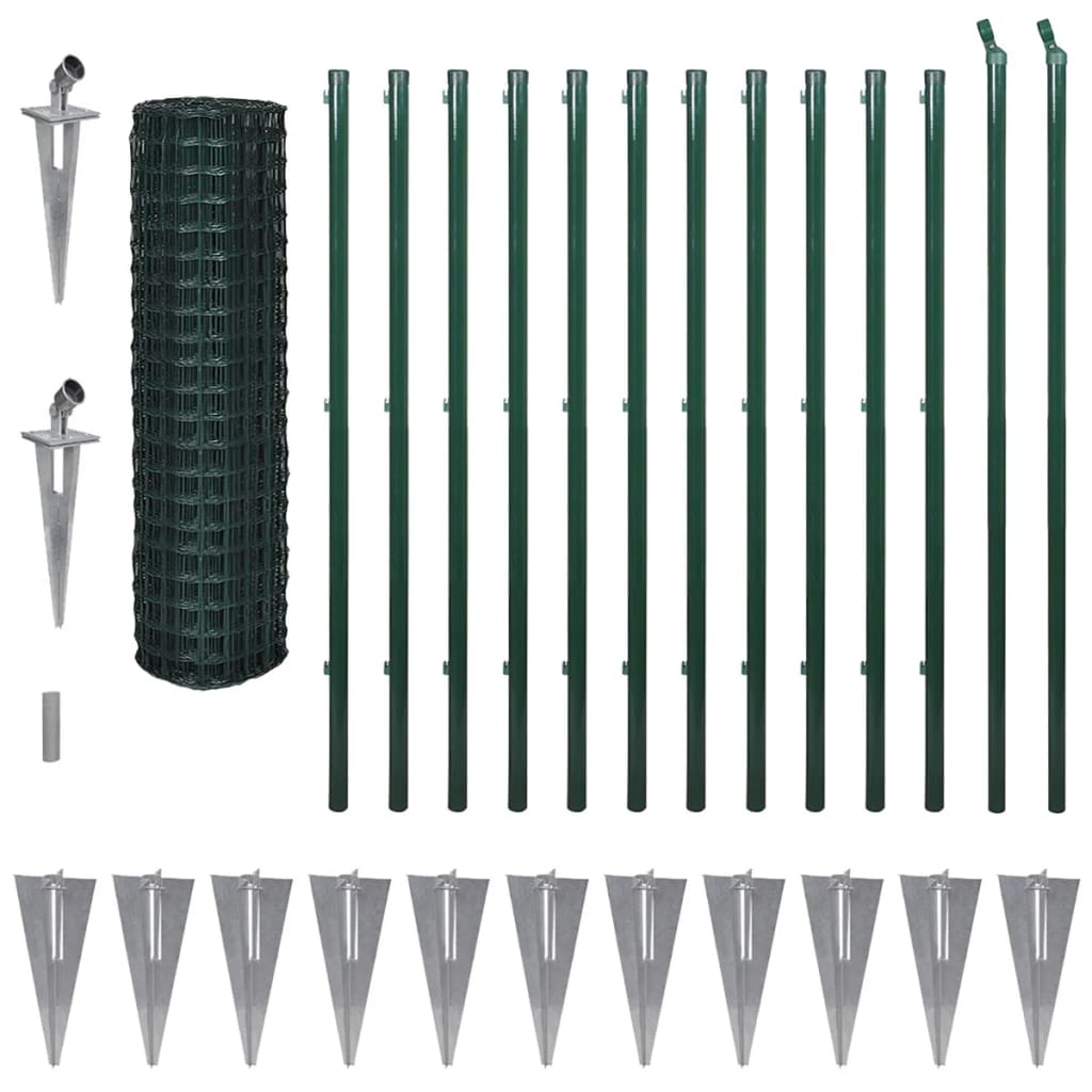 Vidaxl Eurohek 25x1,5 m Stahlgrün