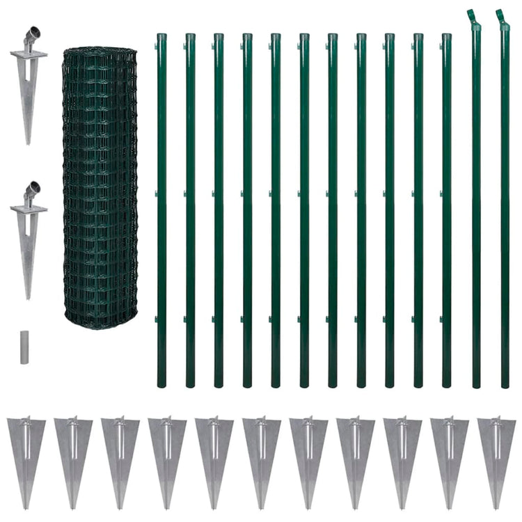 Vidaxl Eurohek 25x1,5 m Stahlgrün