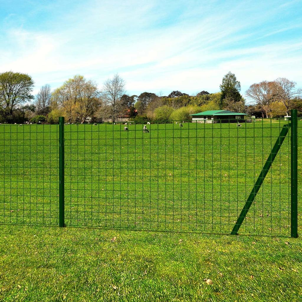 Vidaxl Eurohek 25x1,5 m Stahlgrün