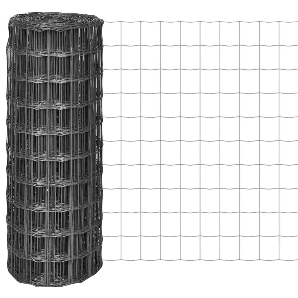 Vidaxl -Zaun 25x1 m Stahlgrau