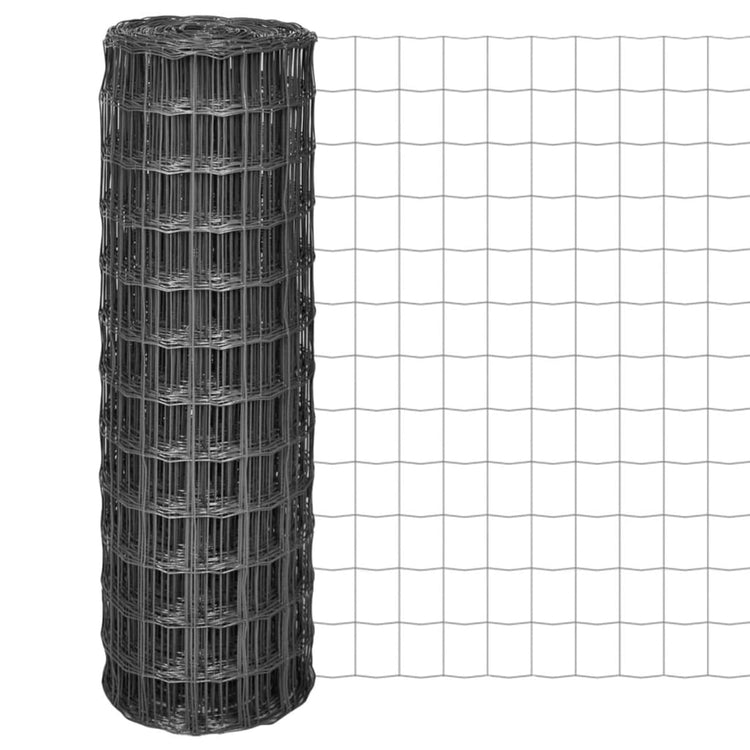 Vidaxx Eurozaun 25x1,2 m stahlgrau