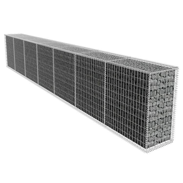 Vidaxl Schanskorf Wand mit Deckel 600x50x100 cm verzinkter Stahl