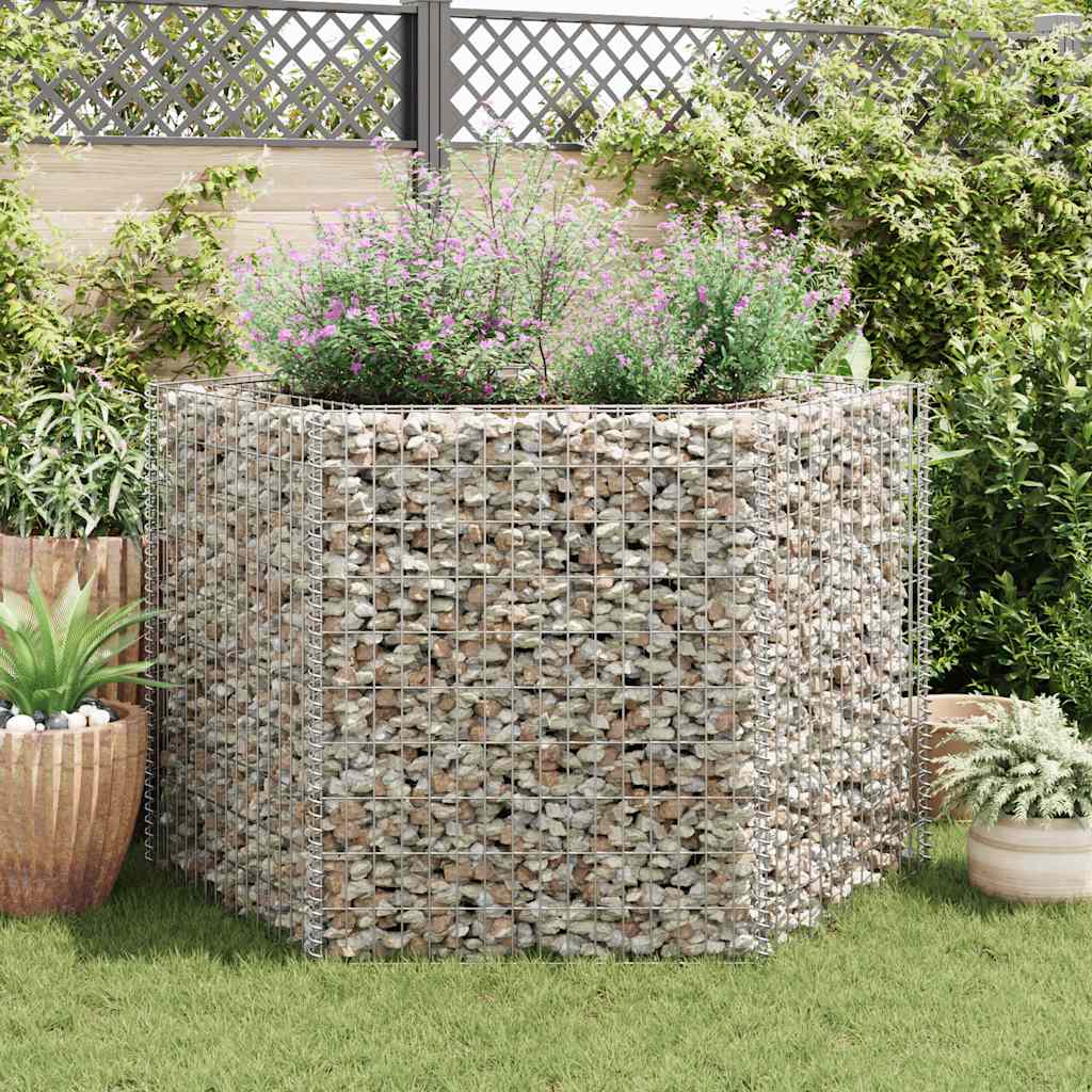 Vidaxl Gabion -Pflanzer vermehrte hexagonale 160x140x100 cm