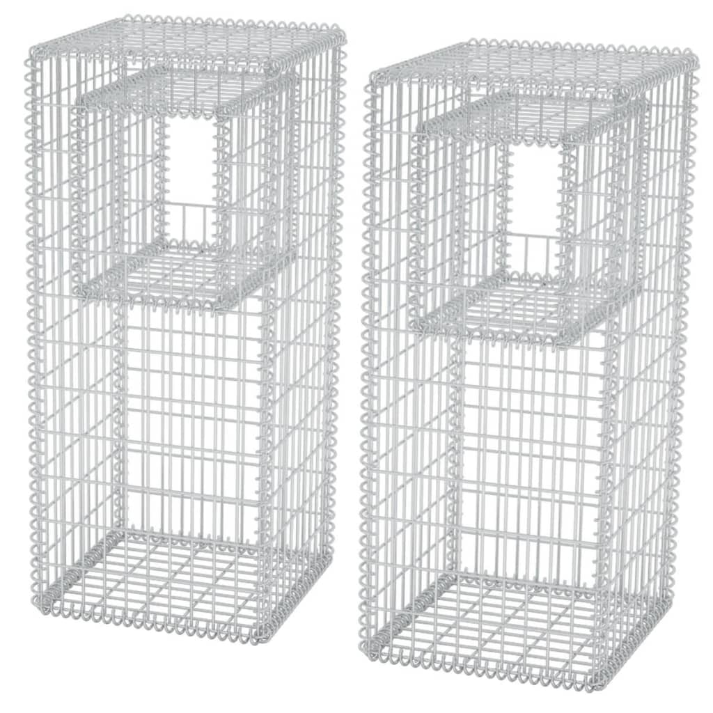 VIDAXL SCHANS -BORKPLANNTERS 2 ST 50x50x120 cm Stahl