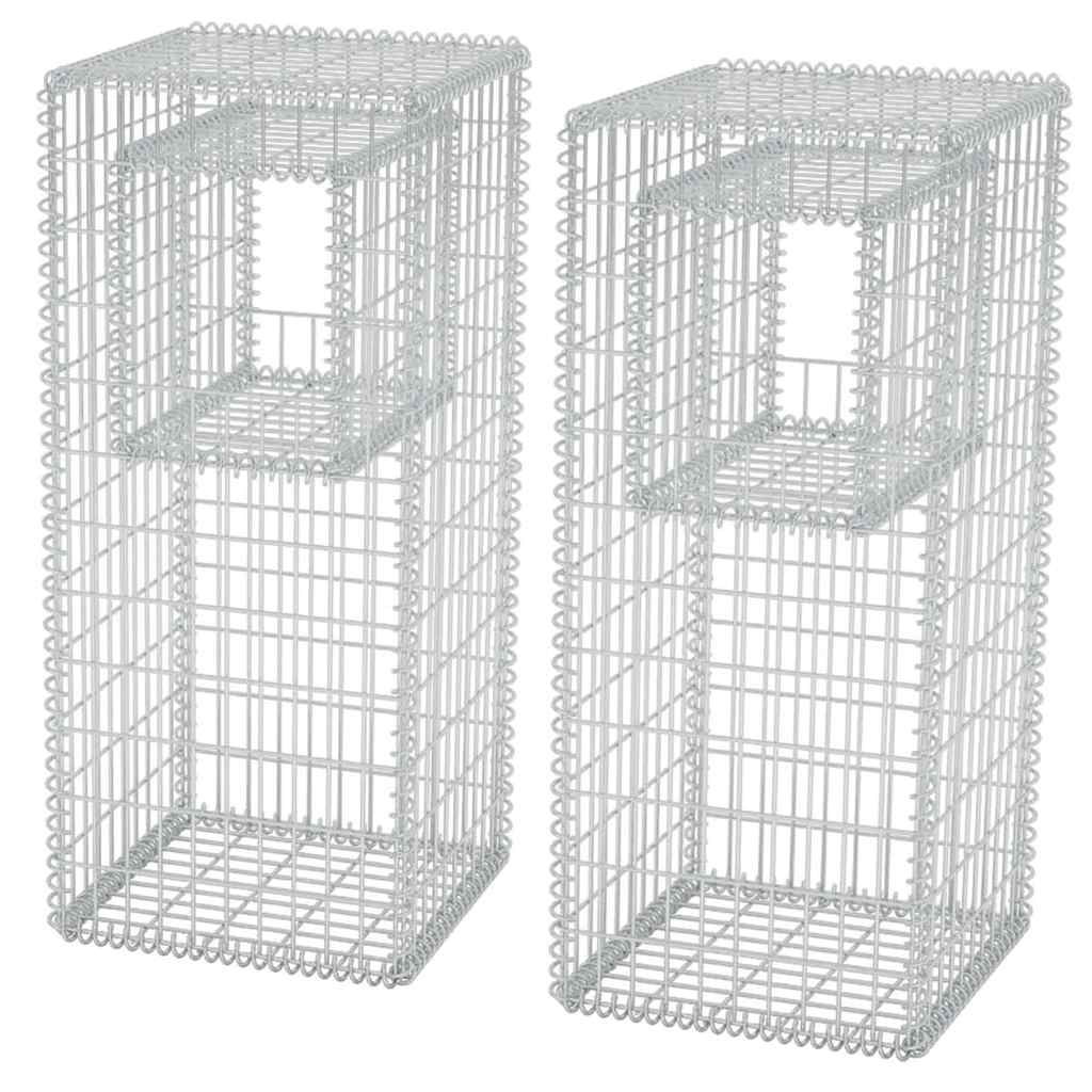 VIDAXL SCHANS -BORKPLANNTERS 2 ST 50x50x120 cm Stahl
