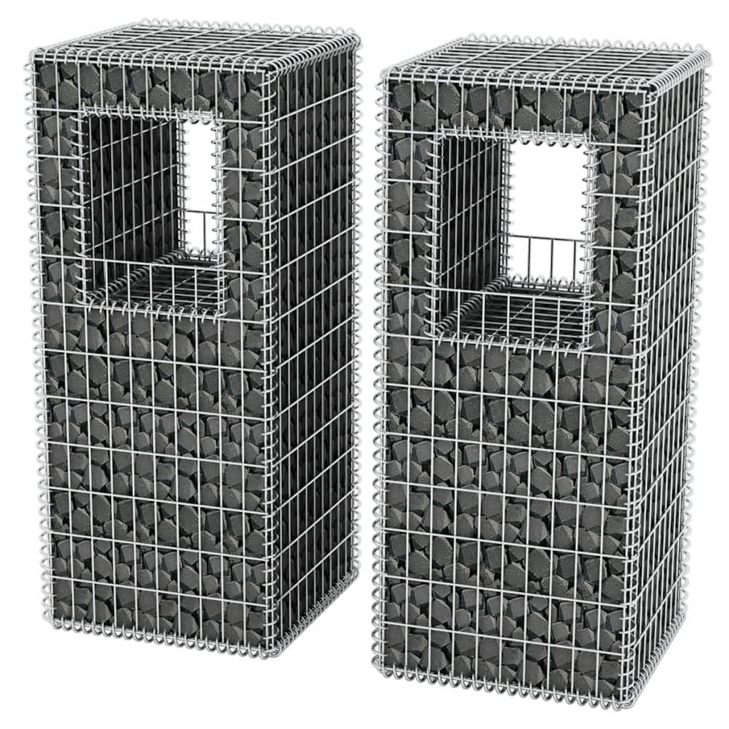 VIDAXL SCHANS -BORKPLANNTERS 2 ST 50x50x120 cm Stahl