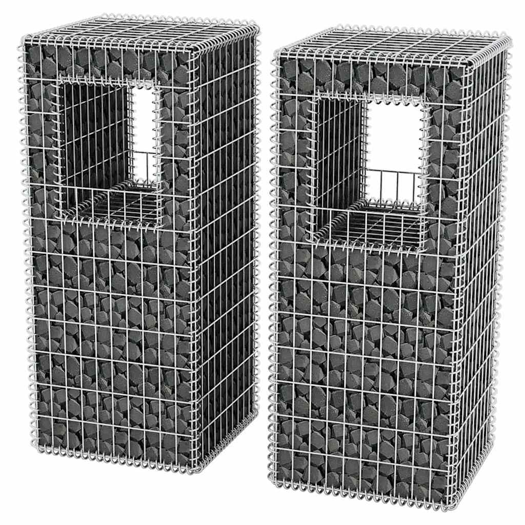 VIDAXL SCHANS -BORKPLANNTERS 2 ST 50x50x120 cm Stahl
