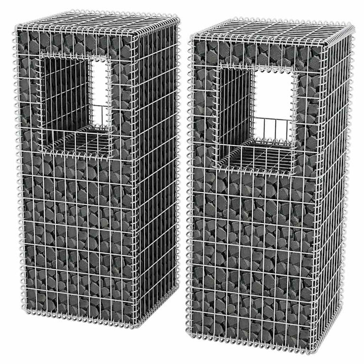 VIDAXL SCHANS -BORKPLANNTERS 2 ST 50x50x120 cm Stahl