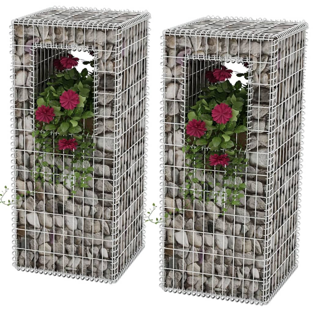 VIDAXL SCHANS -BORKPLANNTERS 2 ST 50x50x120 cm Stahl