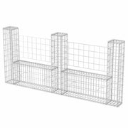 Vidaxl Gabion-Korb U-förmig 240x20x100 cm Stahl - afbeelding 2