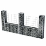 Vidaxl Gabion-Korb U-förmig 240x20x100 cm Stahl - afbeelding 3