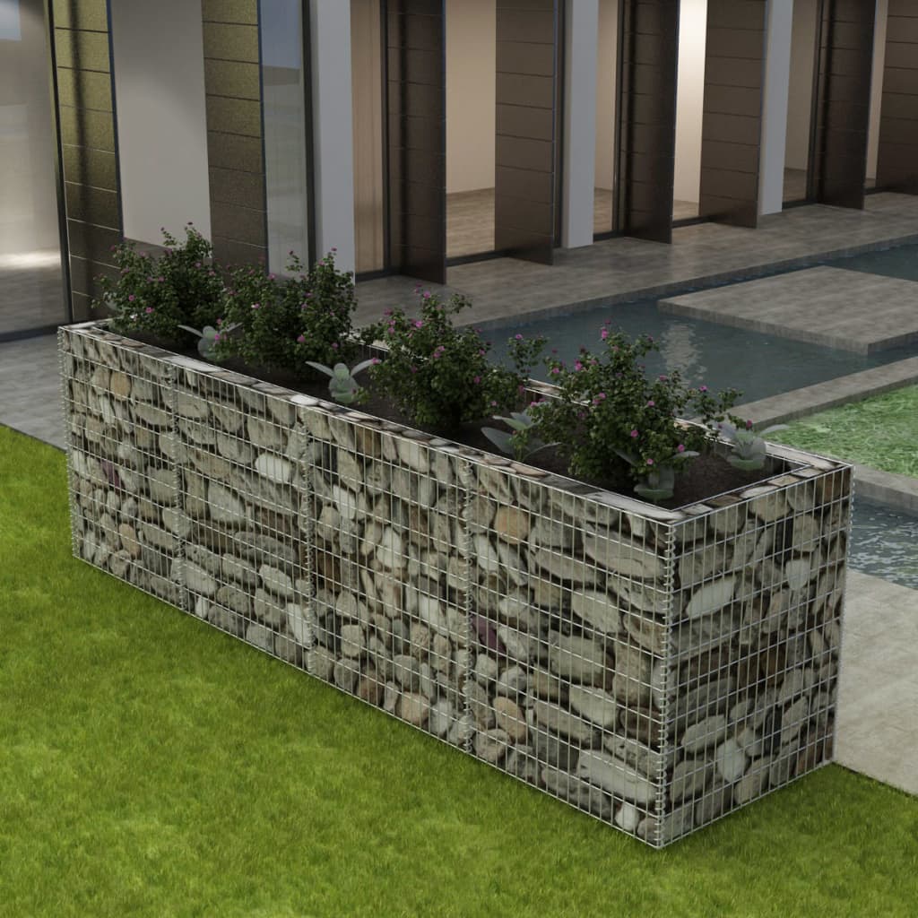 Vidaxl Gabion -Pflanzer erhöhte 360x90x100 cm Stahl