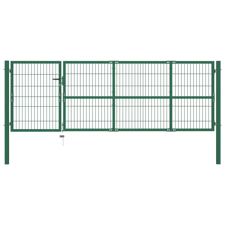 Vidaxl -Anschluss mit Pfosten 350x100 cm Stahlgrün