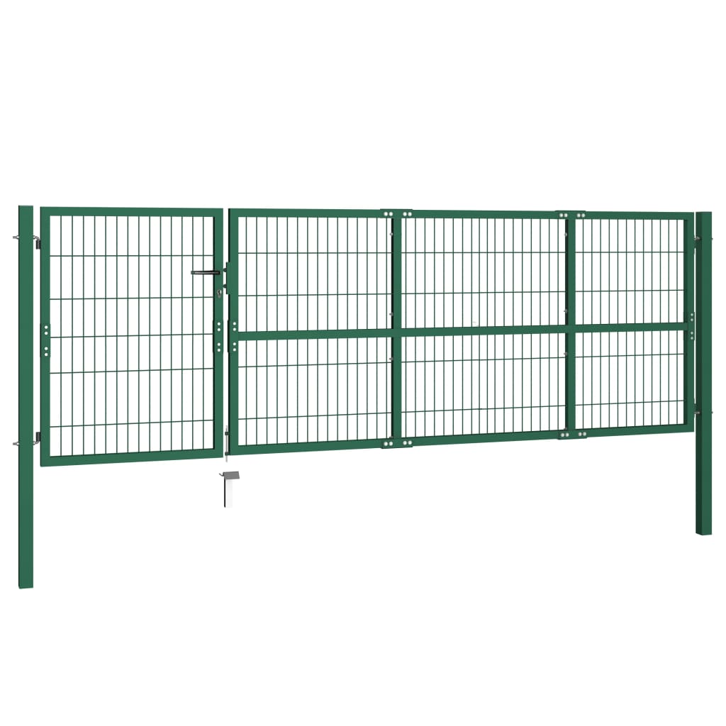 Vidaxl -Anschluss mit Pfosten 350x100 cm Stahlgrün