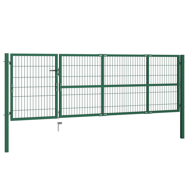 Vidaxl -Anschluss mit Pfosten 350x100 cm Stahlgrün