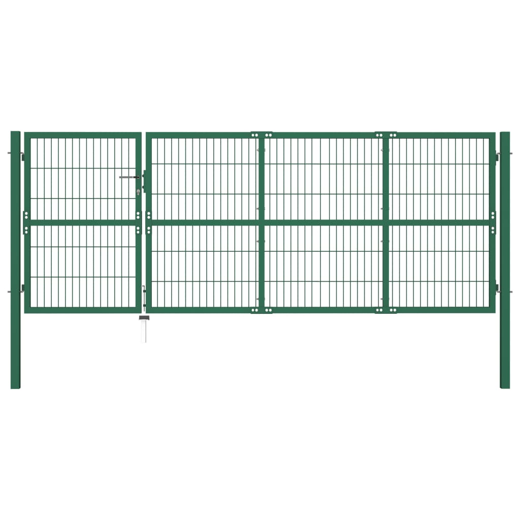Vidaxl -Anschluss mit Pfosten 350x120 cm Stahlgrün