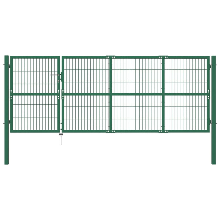 Vidaxl -Anschluss mit Pfosten 350x120 cm Stahlgrün