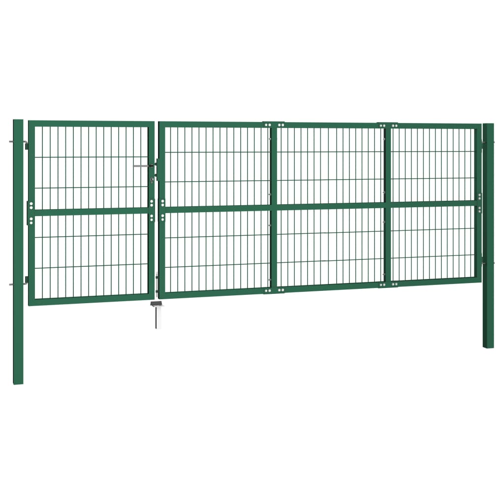 Vidaxl -Anschluss mit Pfosten 350x120 cm Stahlgrün