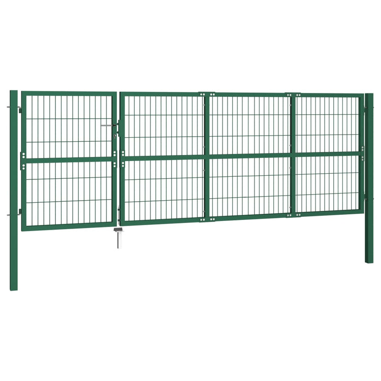 Vidaxl -Anschluss mit Pfosten 350x120 cm Stahlgrün