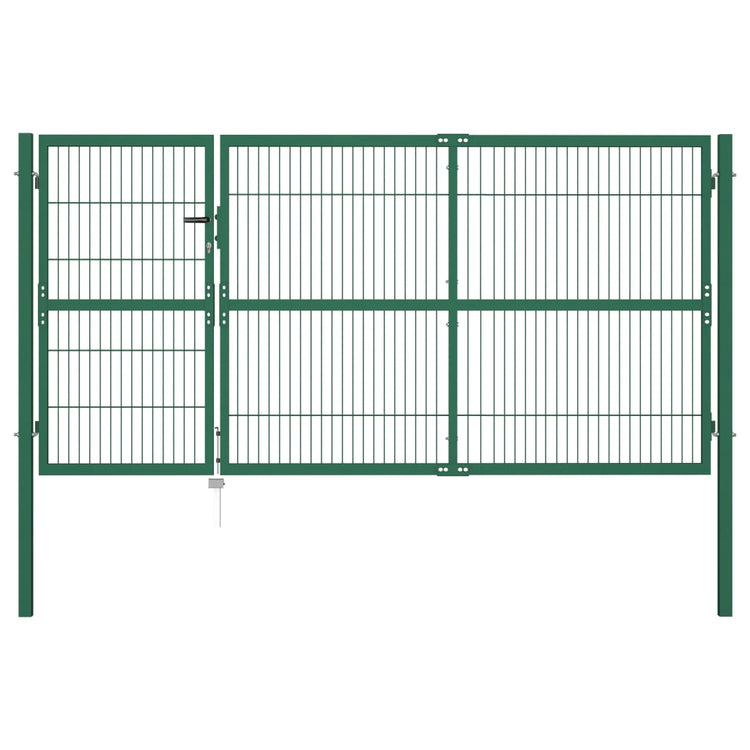 Vidaxl -Anschluss mit Pfosten 350x140 cm Stahlgrün