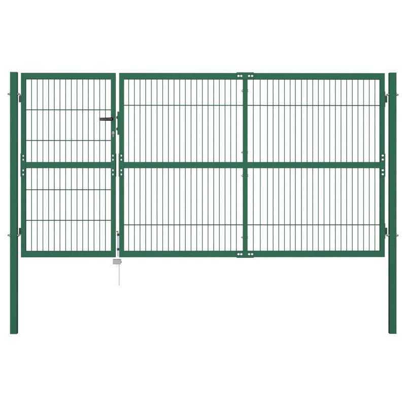 Vidaxl -Anschluss mit Pfosten 350x140 cm Stahlgrün