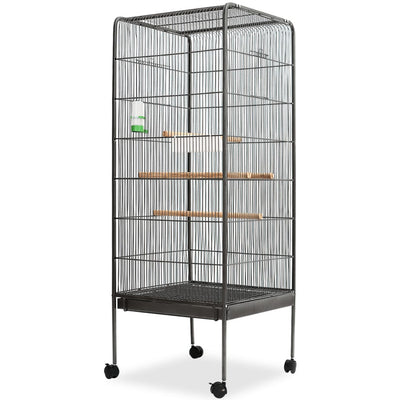Vidaxl Vogelkäfig 54x54x146 cm Stahl schwarz