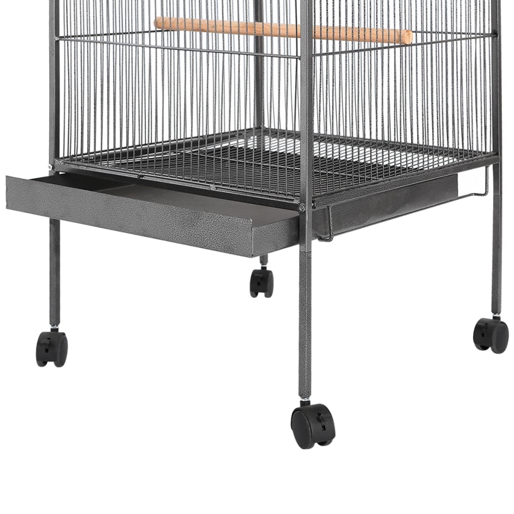Vidaxl Vogelkäfig 54x54x146 cm Stahl schwarz