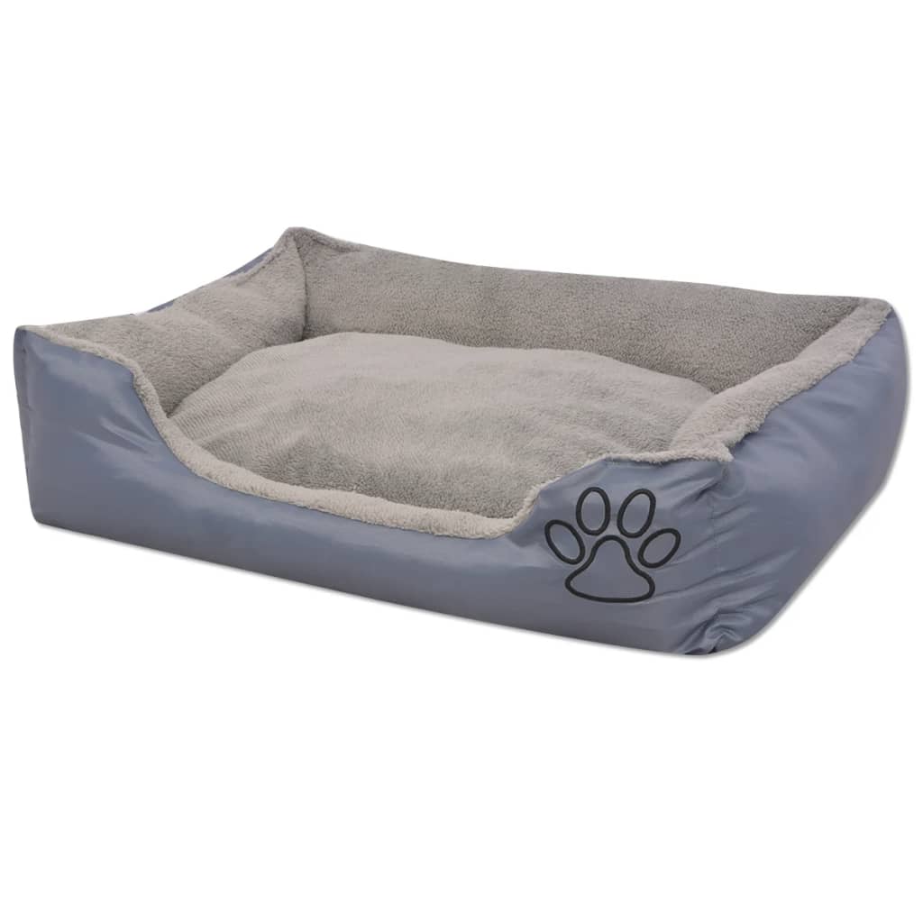 Vidaxl Hundebett mit gepolsterter Kissengröße xl grau