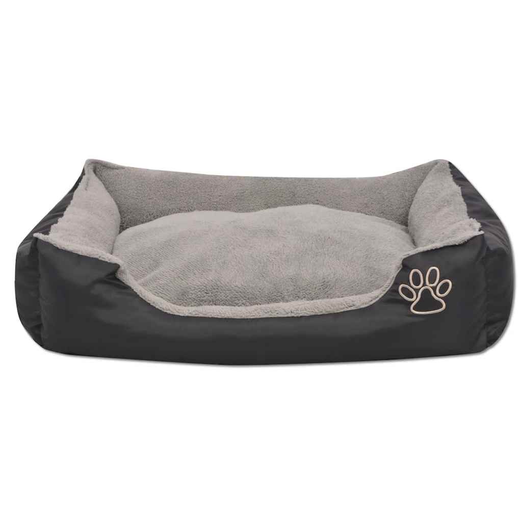 Vidaxl Hundebett mit gepolsterter Kissen Größe L schwarz