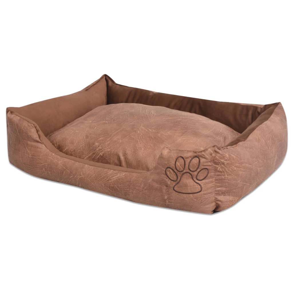 Vidaxl Hunde Bettkissen pu Art Ledergröße S Beige