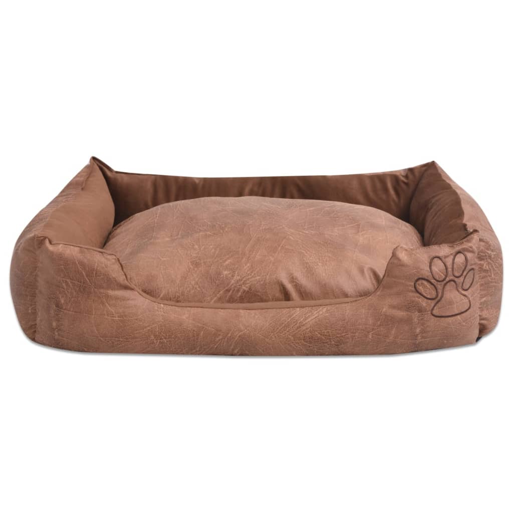 Vidaxl Hunde Bettkissen pu Art Ledergröße S Beige