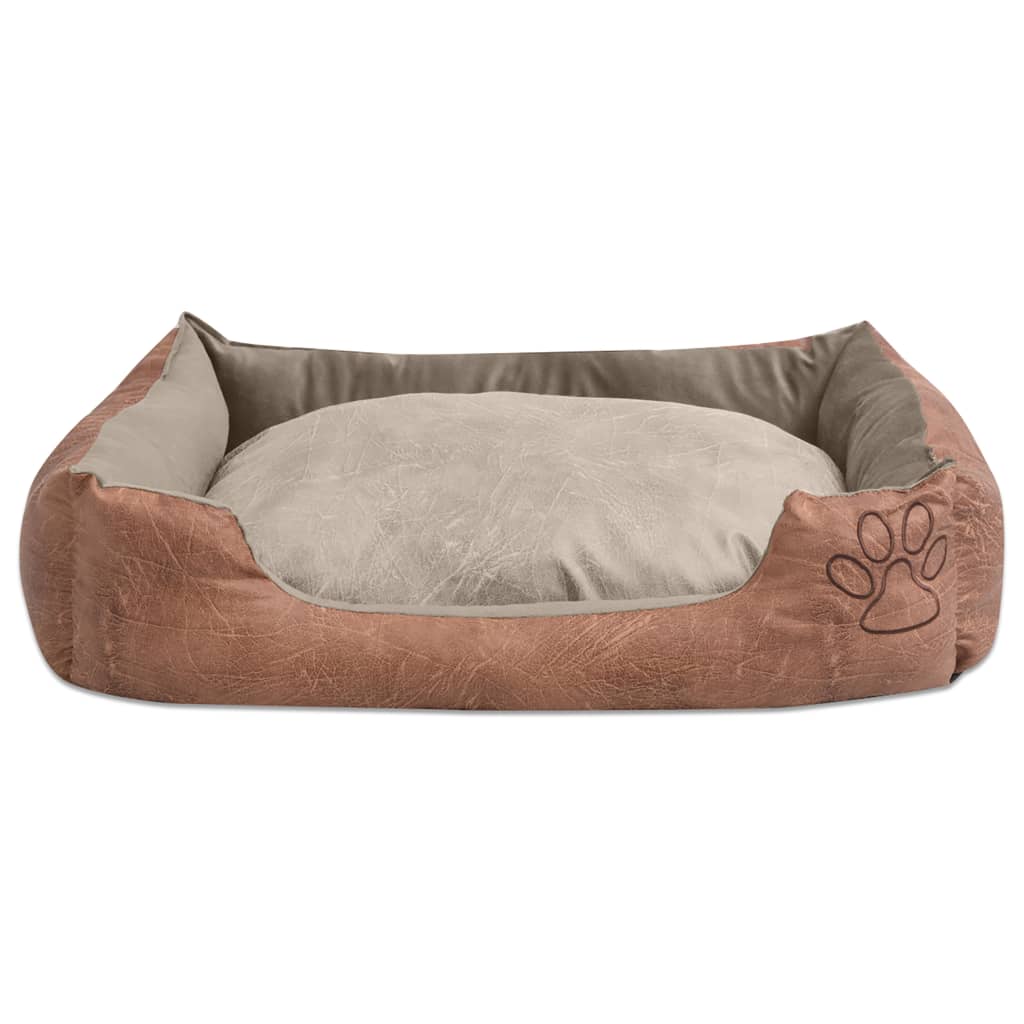 Vidaxl Hunde Bettkissen pu künstliche Ledergröße XL Beige