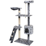 Vidaxl -Katzenkratzerpost mit Sisal -Kratzer -Posts 150 cm Pootprint Gray - afbeelding 2