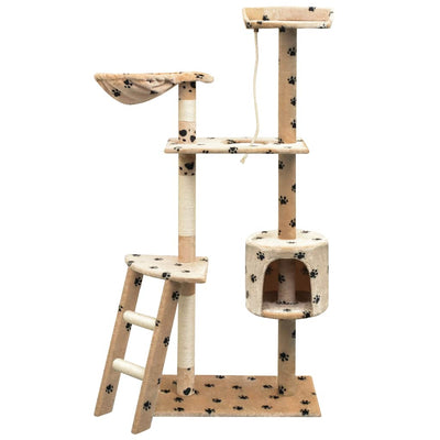 VIDAXL -Katzenkratzerpost mit Sisal -Kratzer -Posts 150 cm Pootprints Beige