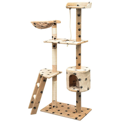 VIDAXL -Katzenkratzerpost mit Sisal -Kratzer -Posts 150 cm Pootprints Beige