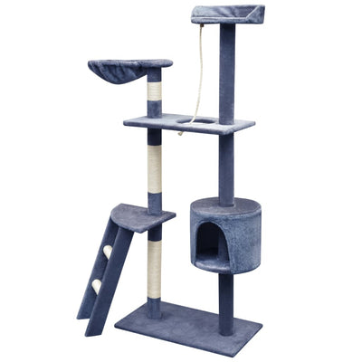 Vidaxl -Katzenkratzerpfosten mit Sisal -Kratzern 150 cm dunkelblau