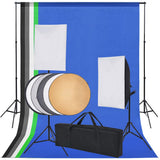 Vidaxl Photo Studio Set mit 5 farbigen Hintergründen 2 Softboxen - afbeelding 1