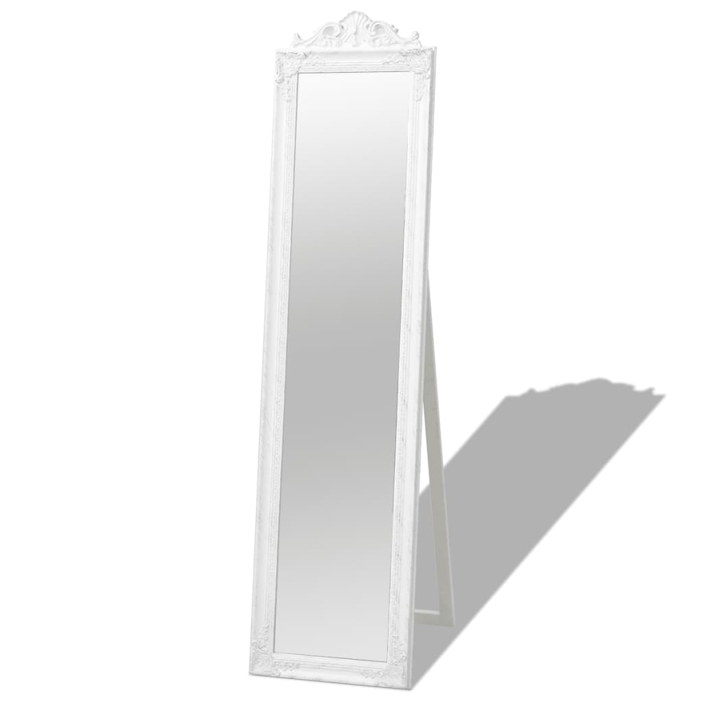 VIDAXL Mirror abgelöst Barockstil 160x40 cm Weiß