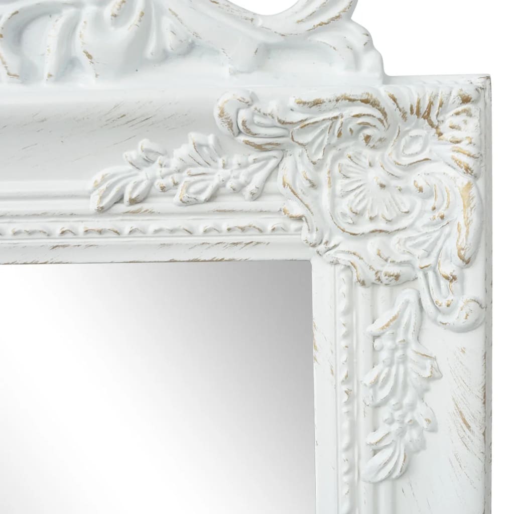 VIDAXL Mirror abgelöst Barockstil 160x40 cm Weiß