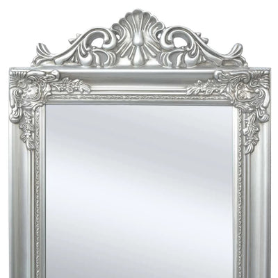 VIDAXL -Abstandsspiegel Barock 160 x 40 cm Silber