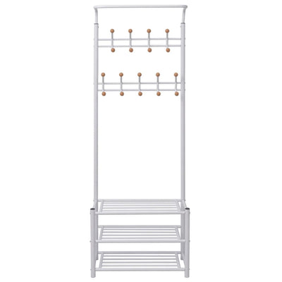 Vidaxl -Kleidungsständer mit Schuhaufbewahrung 68x32x182.5 cm Weiß