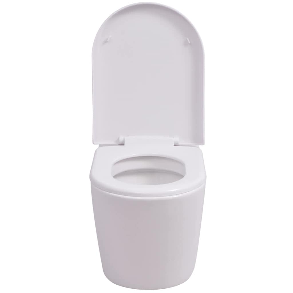 Vidaxl hängende Toilettenkeramik weiß