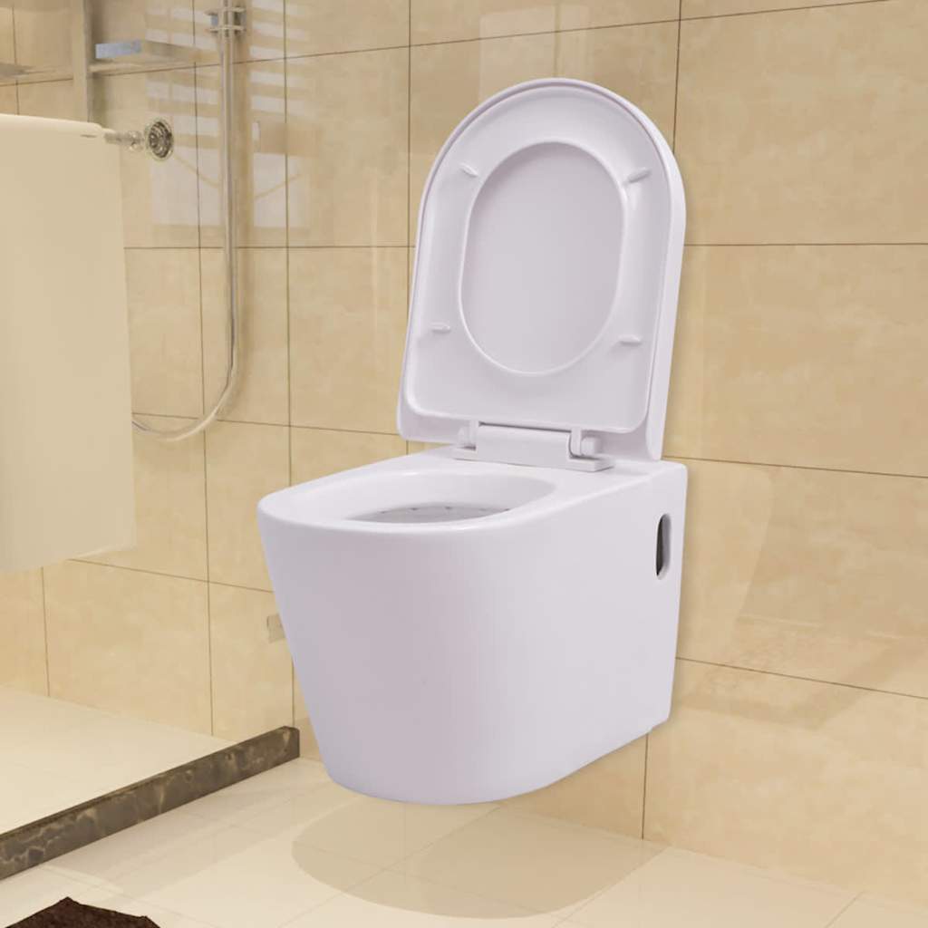 Vidaxl hängende Toilettenkeramik weiß