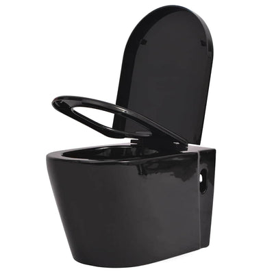 Vidaxl hängende Toilettenkeramik schwarz