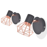 Vidaxl Wandlampe E14 Schwarz und Kupfer 2 STs - afbeelding 1