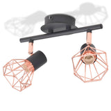 Vidaxl Deckenlampe mit 2 Scheinwerfern E14 Schwarz und Kupfer - afbeelding 2