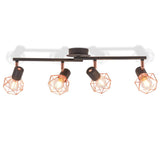 Vidaxl Deckenlampe mit 4 Scheinwerfern E14 Schwarz und Kupfer - afbeelding 2