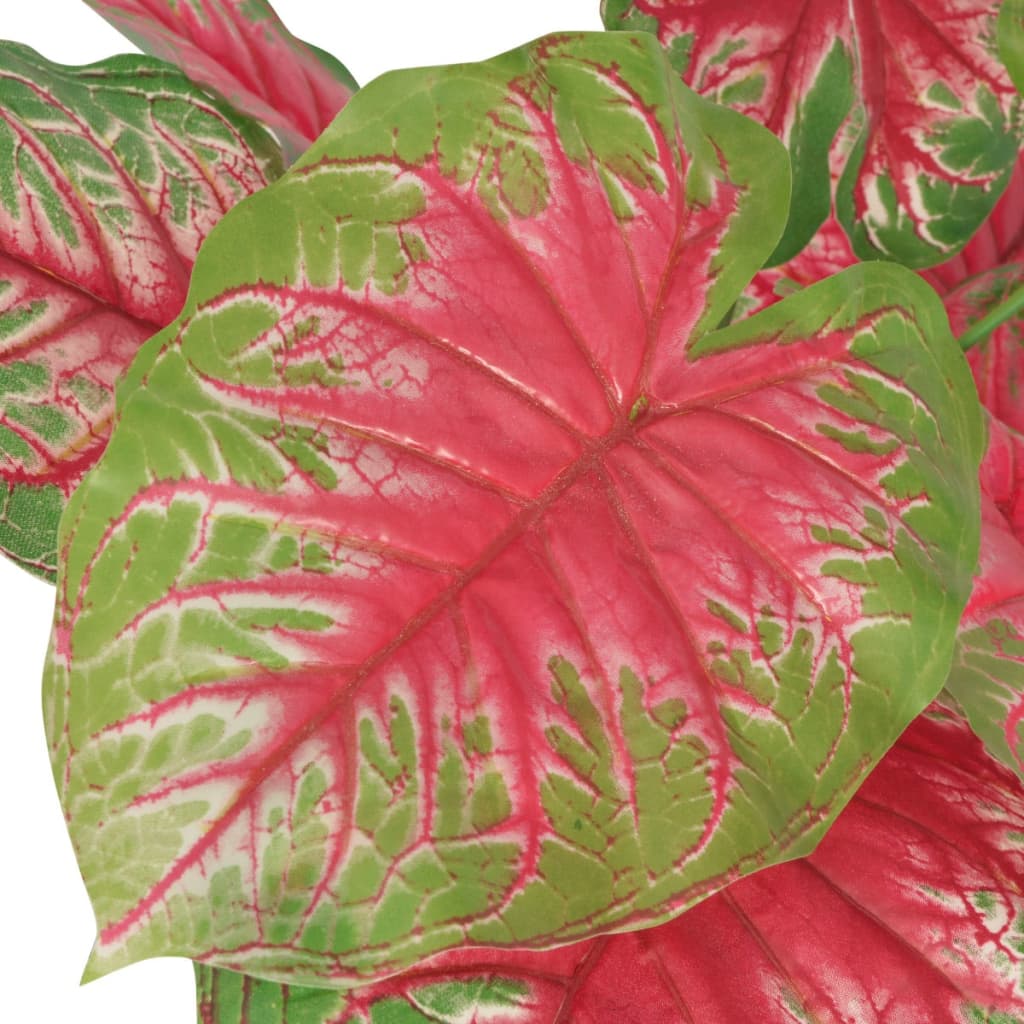 VIDAXL Künstliche Pflanze Caladium mit Topf 85 cm grün und rot