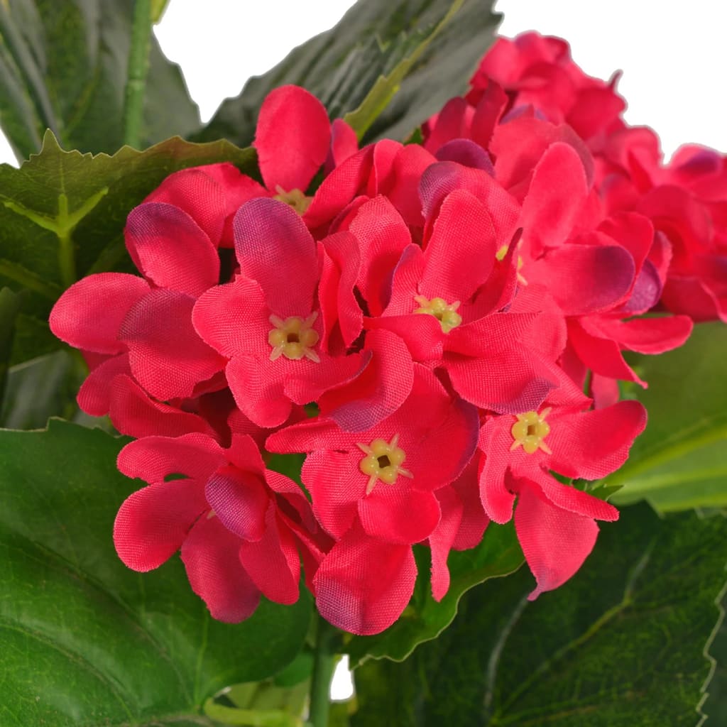 Vidaxl Art Hortensia Pflanze mit Topf 60 cm rot