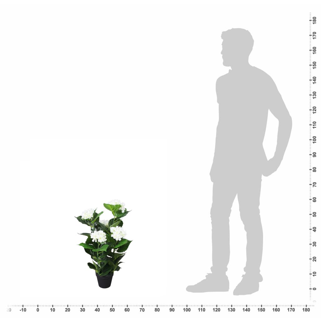 Vidaxl Art Hortensia Pflanze mit Topf 60 cm Weiß